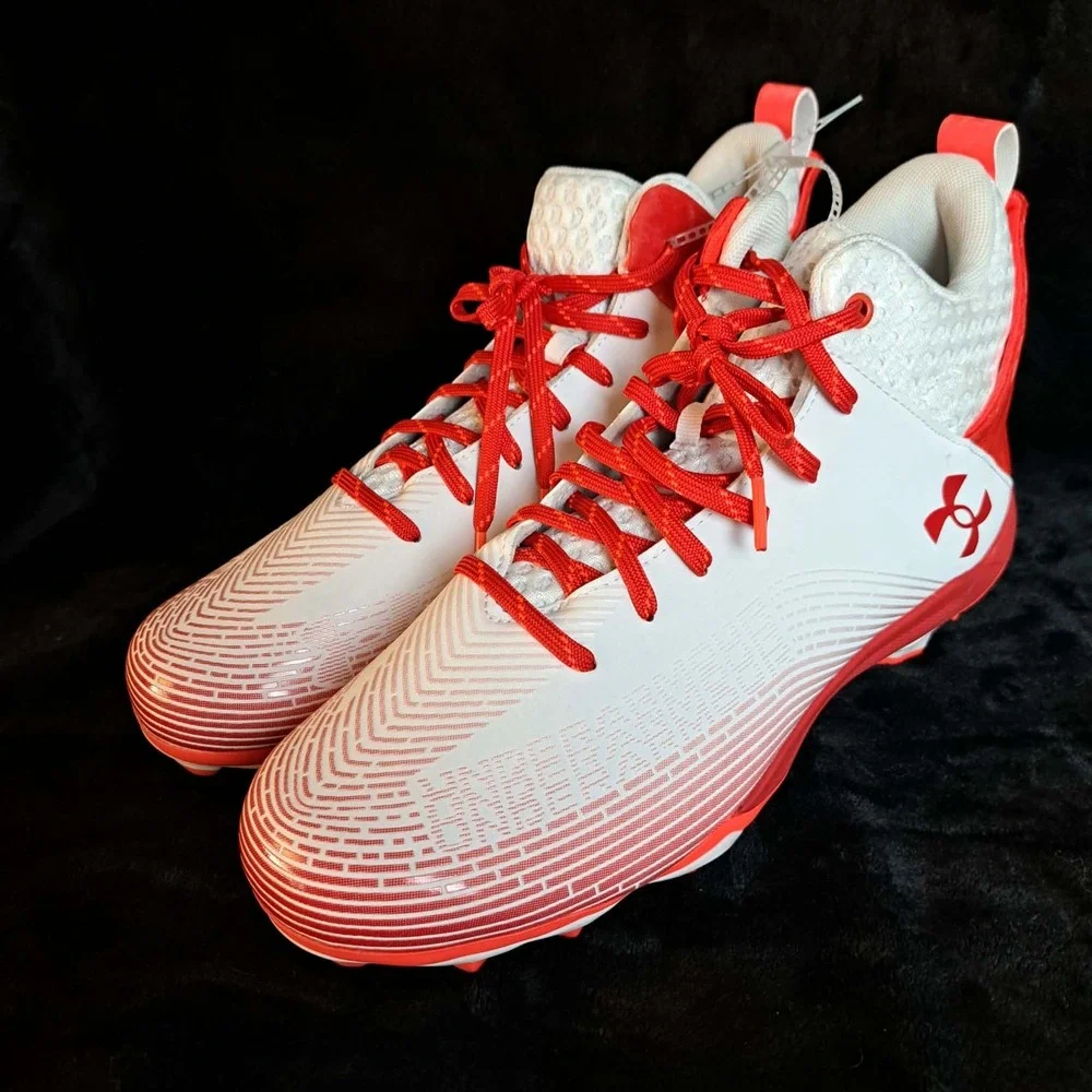Under Armour Hammer MC 2.0 Men's Size 11.5 Red White 3027306-101 Football Cleats